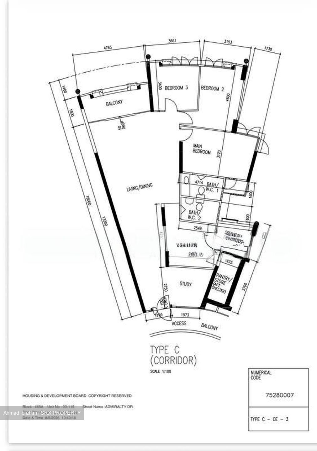Blk 468A Blue Riverview (Sembawang), HDB Executive #577800081